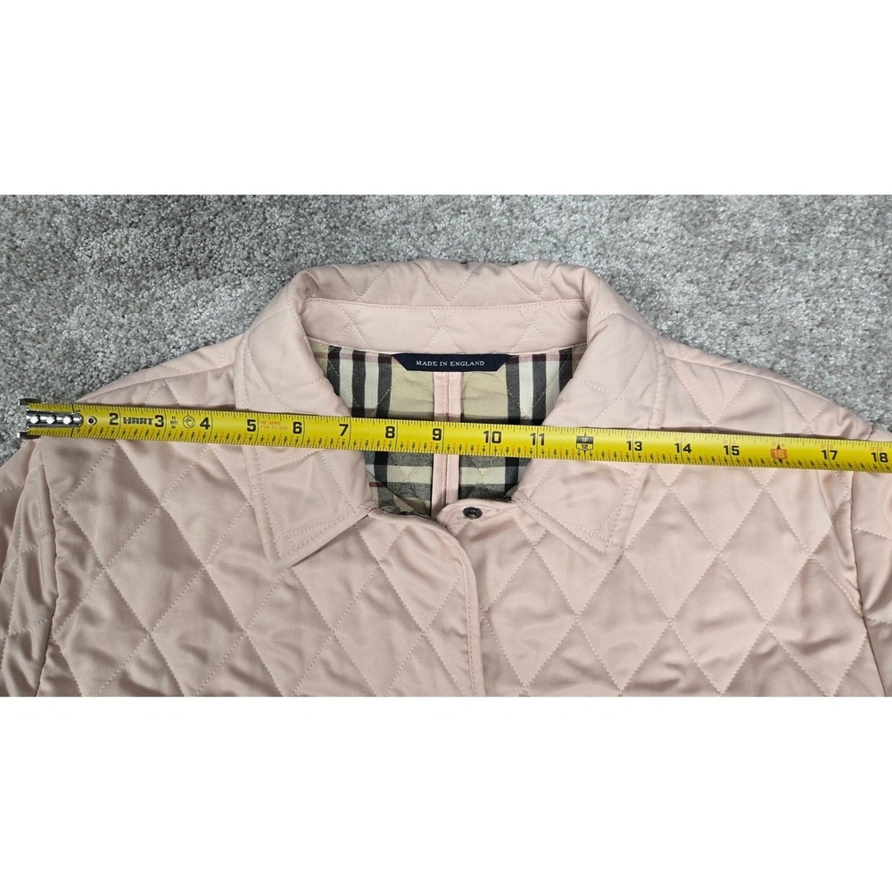 Burberry London Pink Quilted Jacket Nova Check Lining Made in England Womens L - Picture 8 of 16